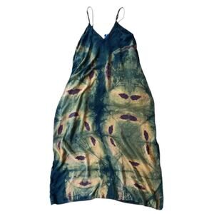 Love In Tie-Dye Adjustable Spaghetti Strap Slip Maxi Dress Small